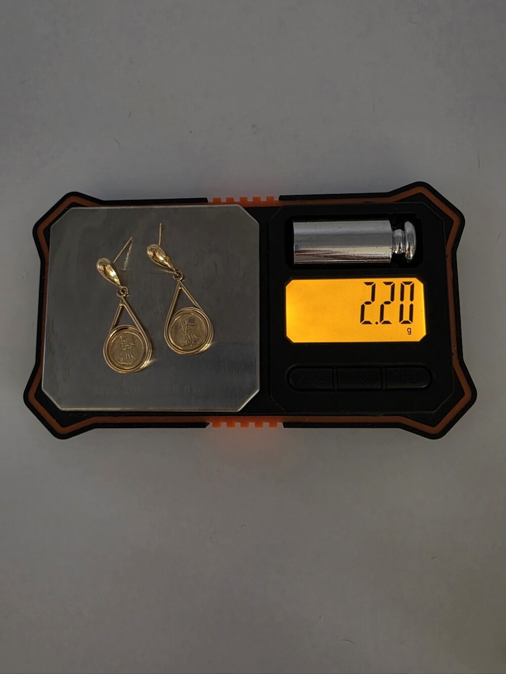 Walking Liberty Miniature Coin 14k Gold Earrings - Picture 13 of 15